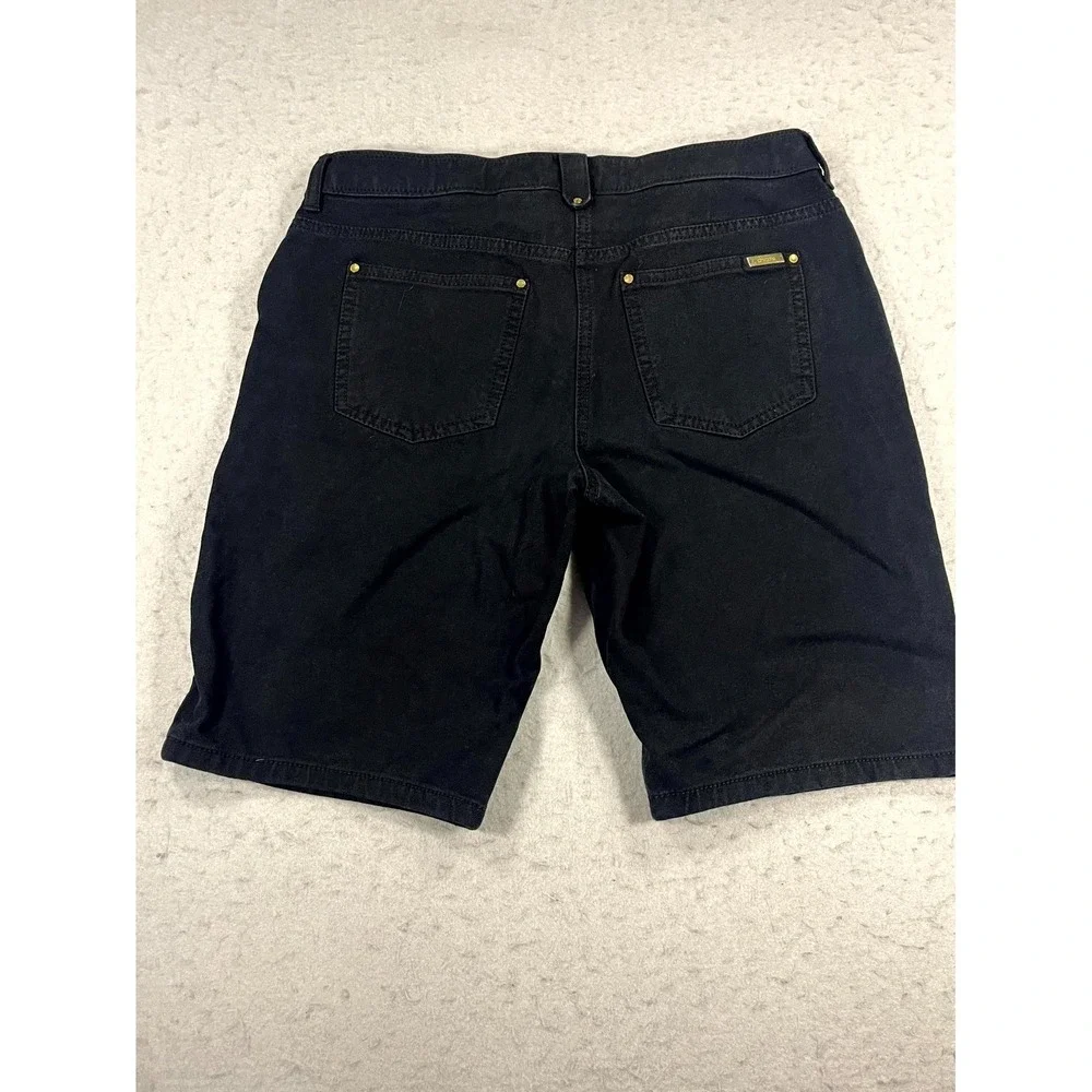 Chicos Bermuda Shorts Womens 00 Black Cotton Stretch Low Rise Casual‎ Wear